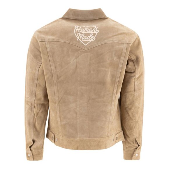 Human Made Suede Leather Jacket Tag Size L Men - Picture 2 of 4